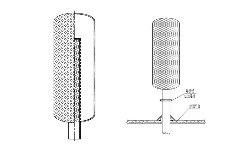 小孔型蒸汽消聲器產品結構圖 小孔型蒸汽消聲器產品結構圖